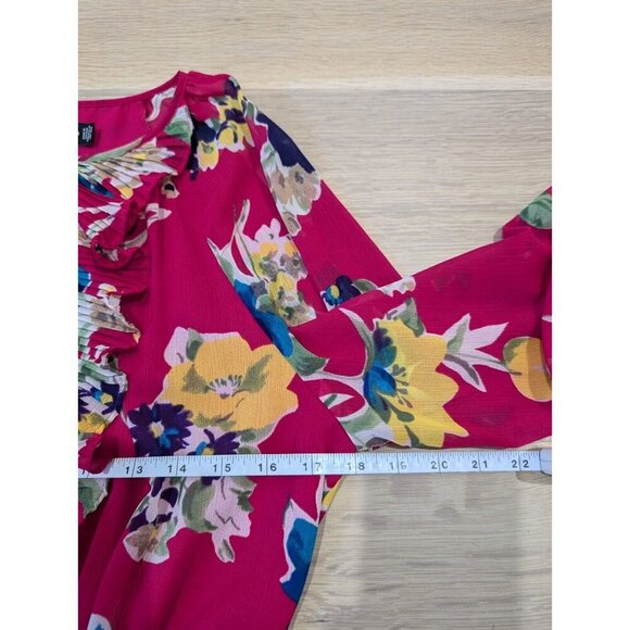 Lauren Ralph Lauren Georgette Dress Women's Size 6 Pink Floral Long Sleeve - Picture 13 of 16
